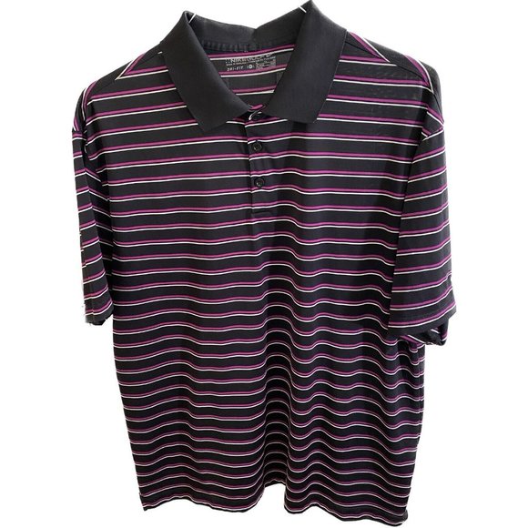 Nike Golf Other - Nike Golf Dri-Fit Men's Purple Striped Polo Golf Shirt Size xl